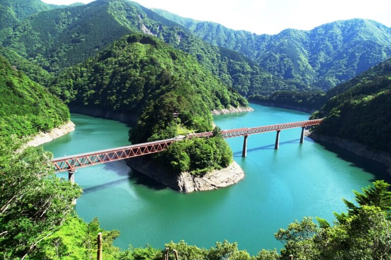 前往令全世界惊叹、风景绝美的“奥大井湖上站”。换乘复古火车，开启一天悠闲、轻松的旅程！