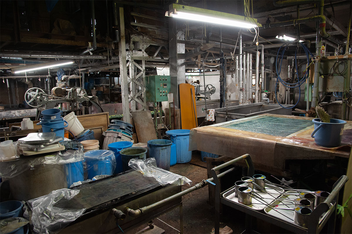 Inside Nihashi Somekoujyo dyeing workshop
