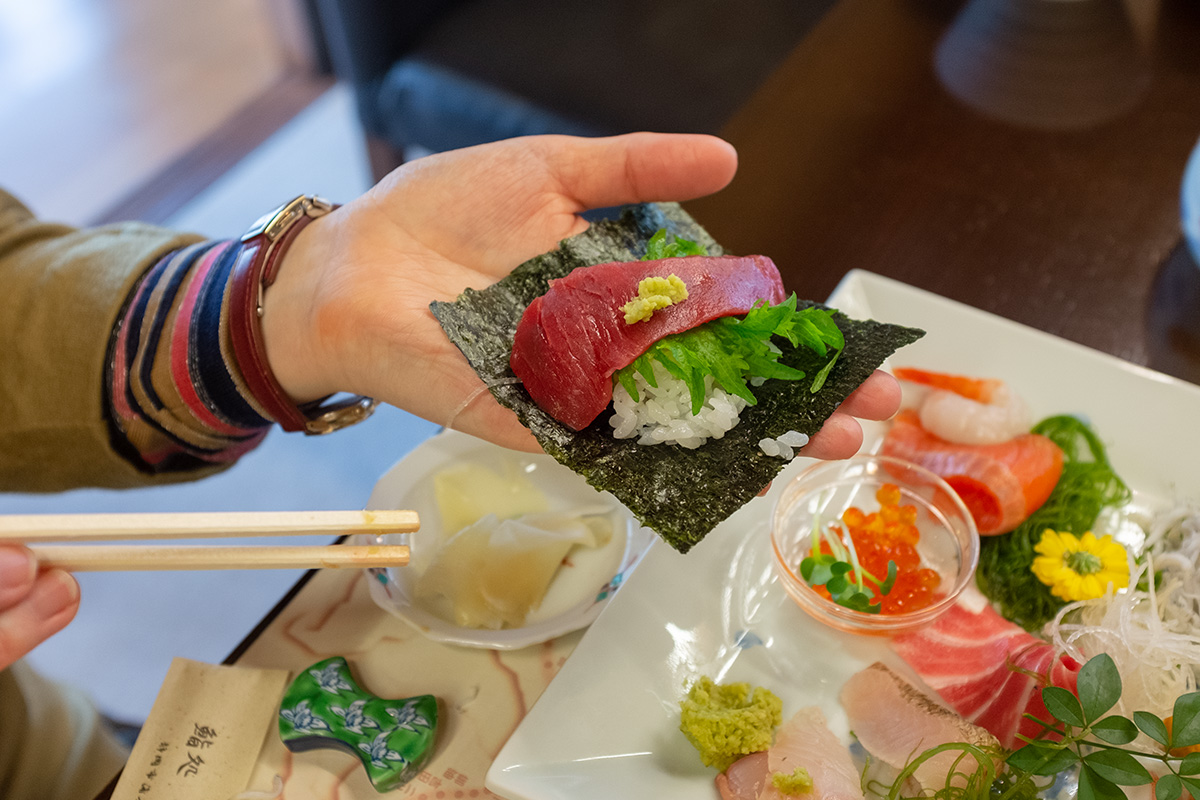 Hand rolled sushi in Kambara in Shizuoka